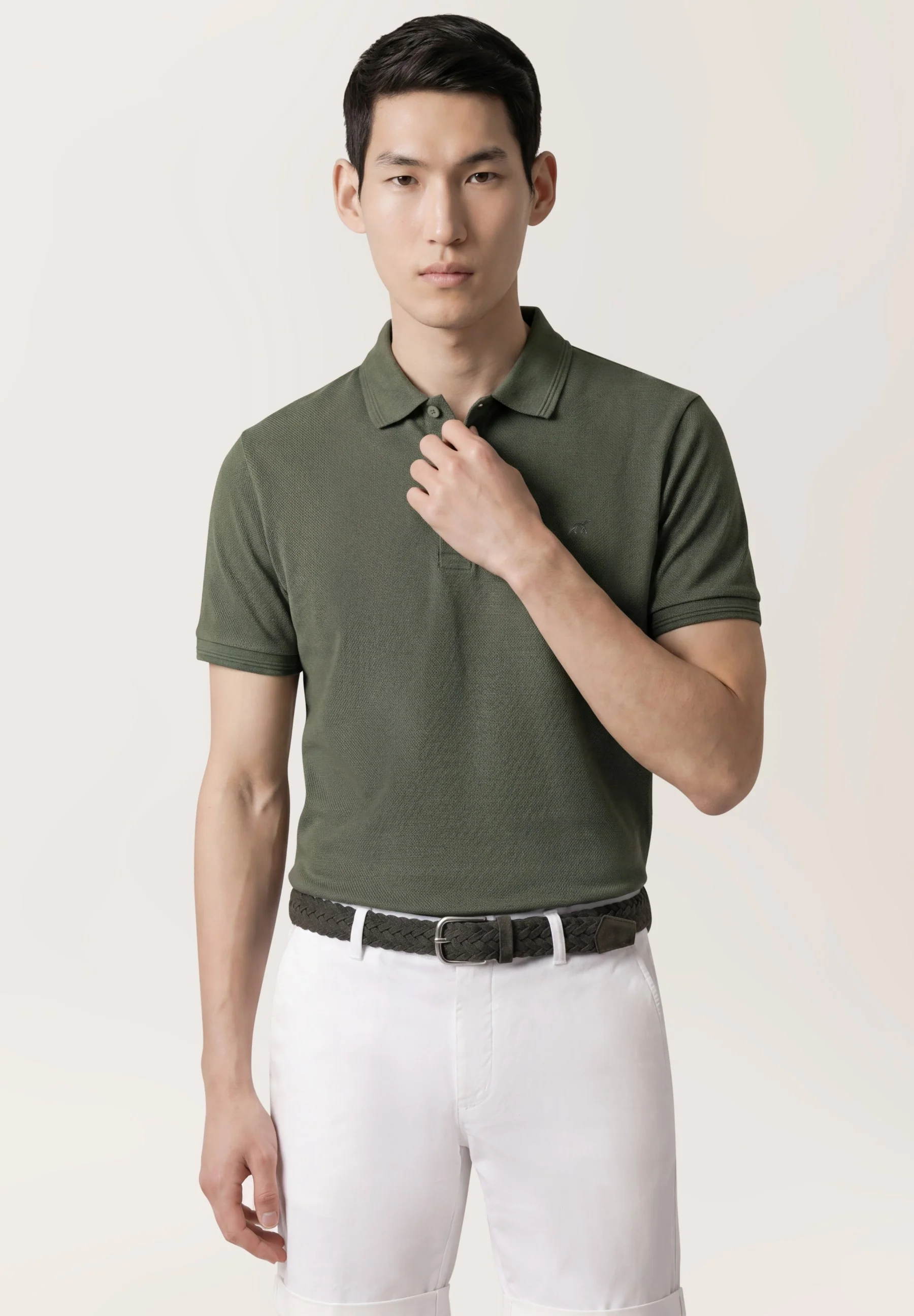 Polo Slim Fit Em Piqué Stretch Com Carcela Oculta - Image 5