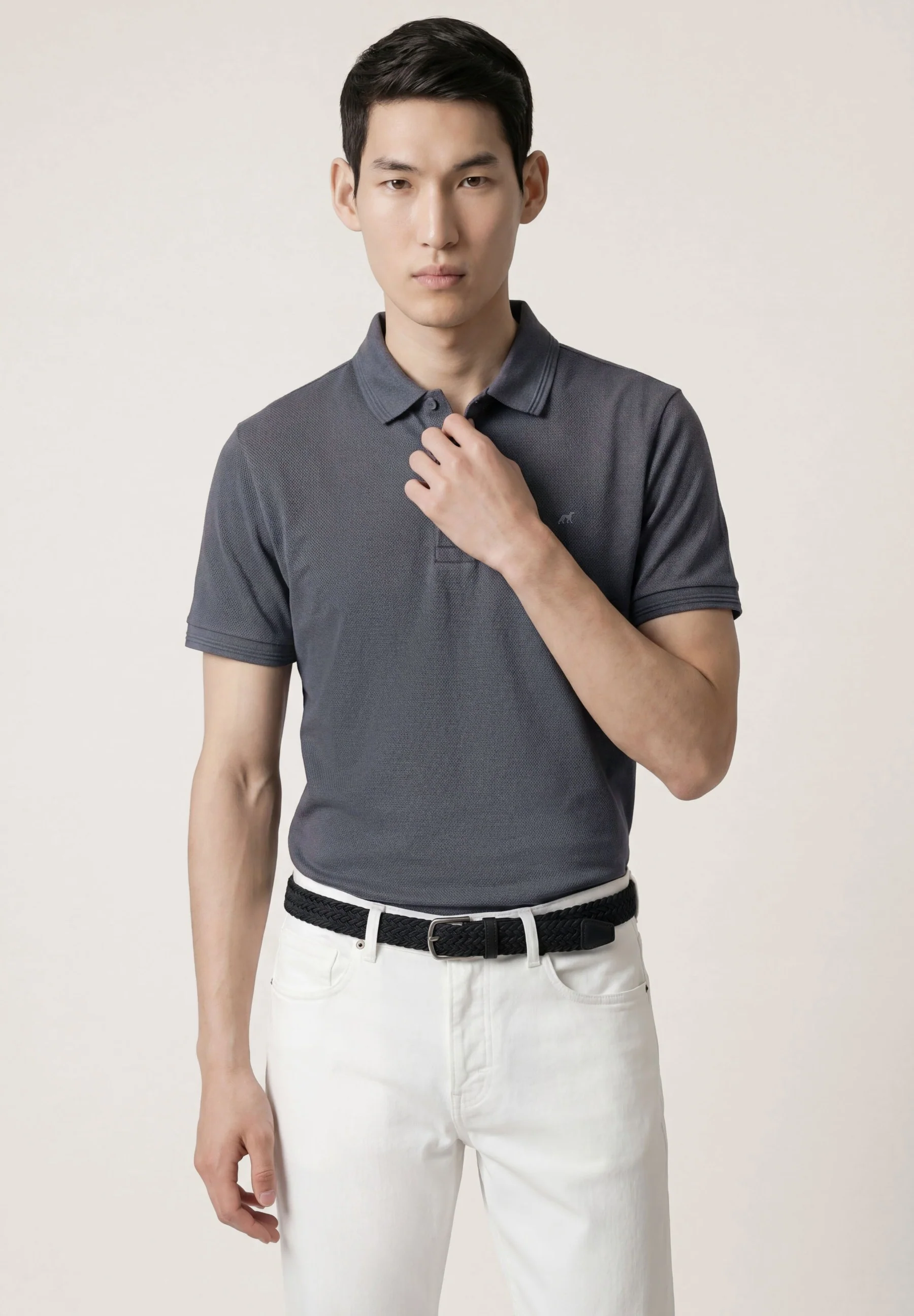 Polo Slim Fit Em Piqué Stretch Com Carcela Oculta - Image 9