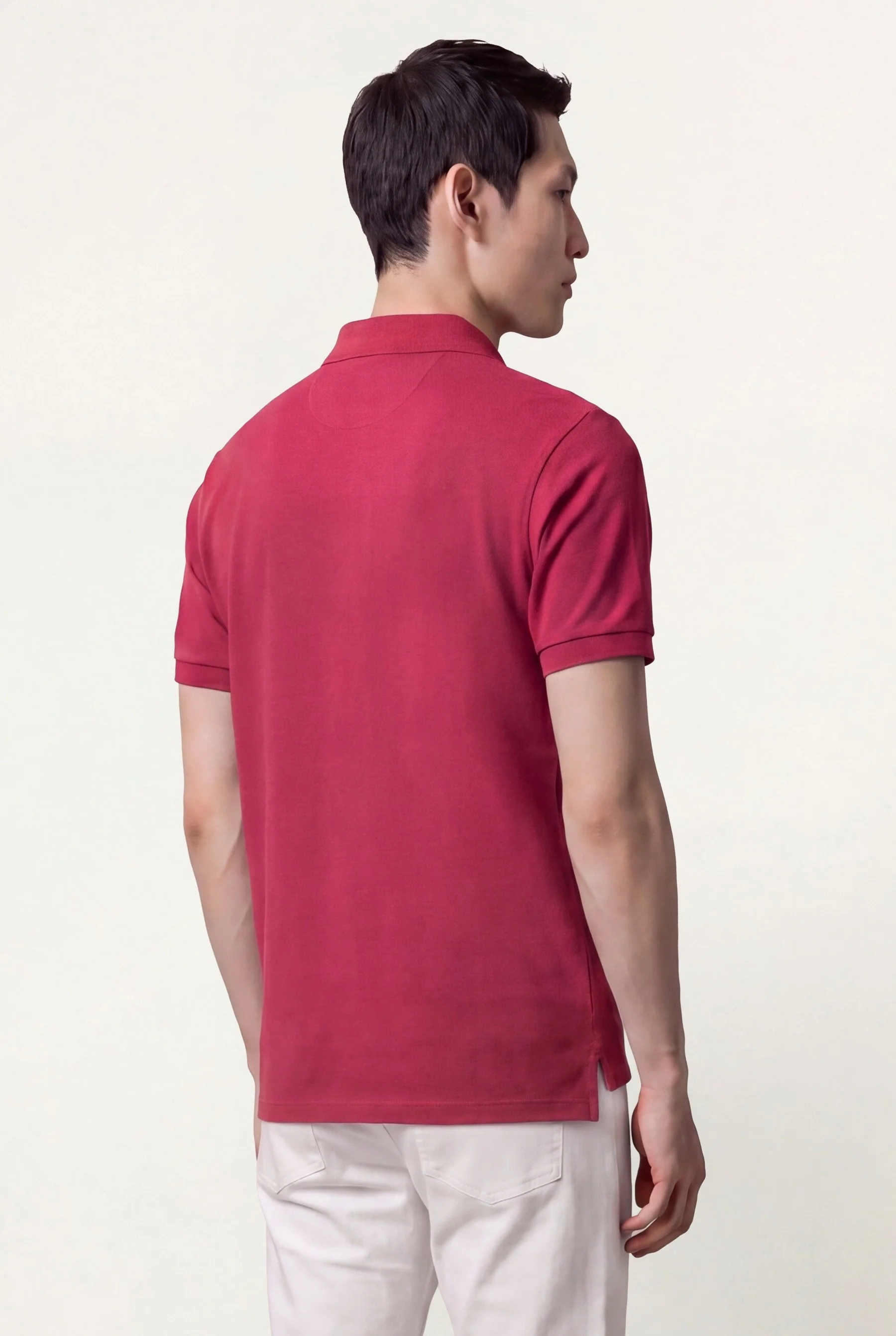 Polo Slim Fit Em Piqué Tingido Em Peça Em Algodão BCI - Image 20