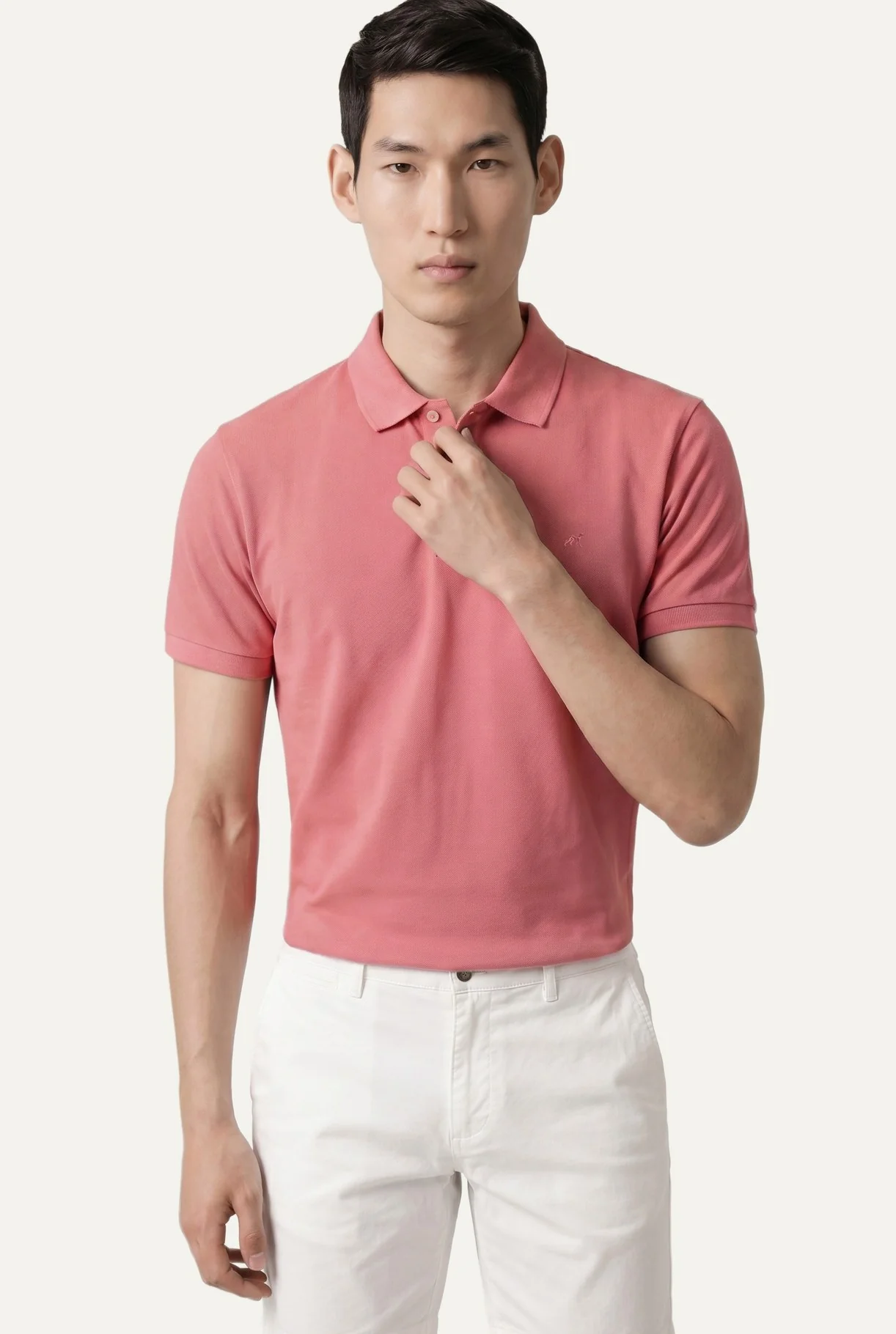 Polo Slim Fit Em Piqué Tingido Em Peça Em Algodão BCI - Image 22