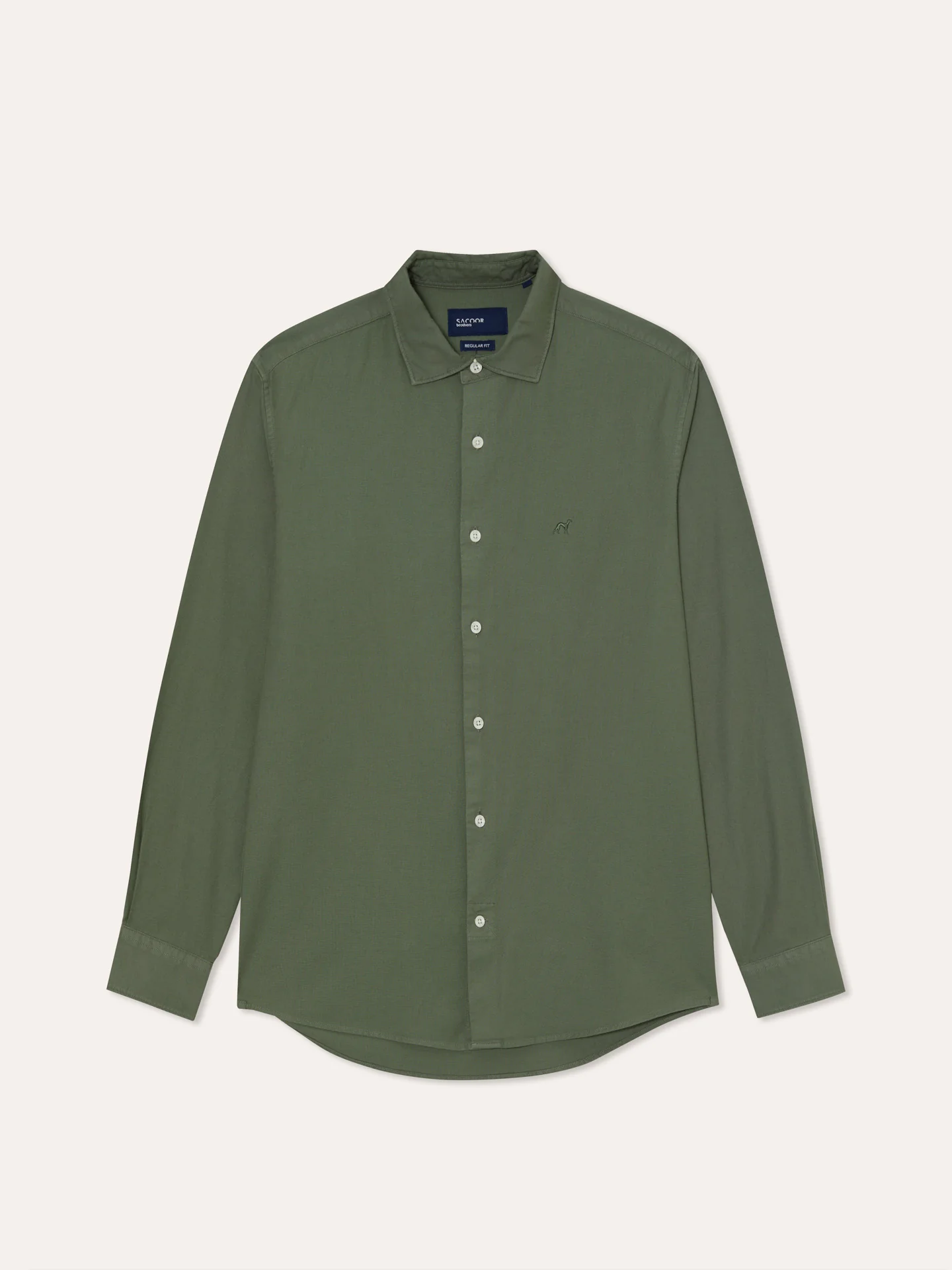 Regular Fit Camisa Oxford Aberta Garment Dye em Algodão Comfort - Image 5
