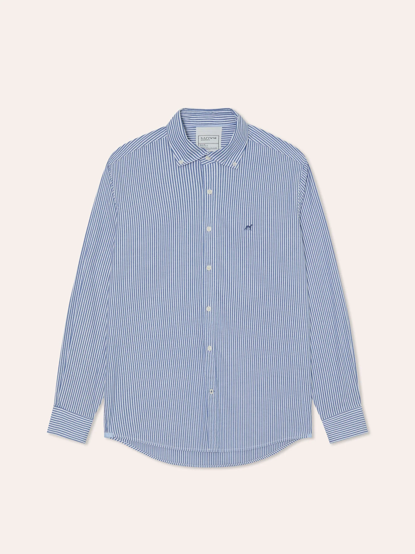 Regular Fit Camisa Oxford às Riscas em 100% Algodão BCI - Image 5