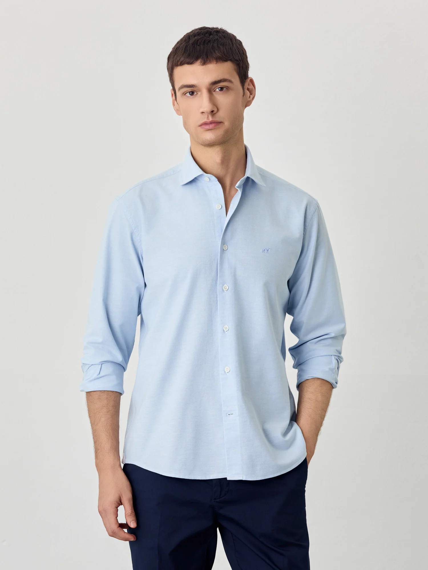 Regular Fit Camisa Oxford em Algodão Comfort