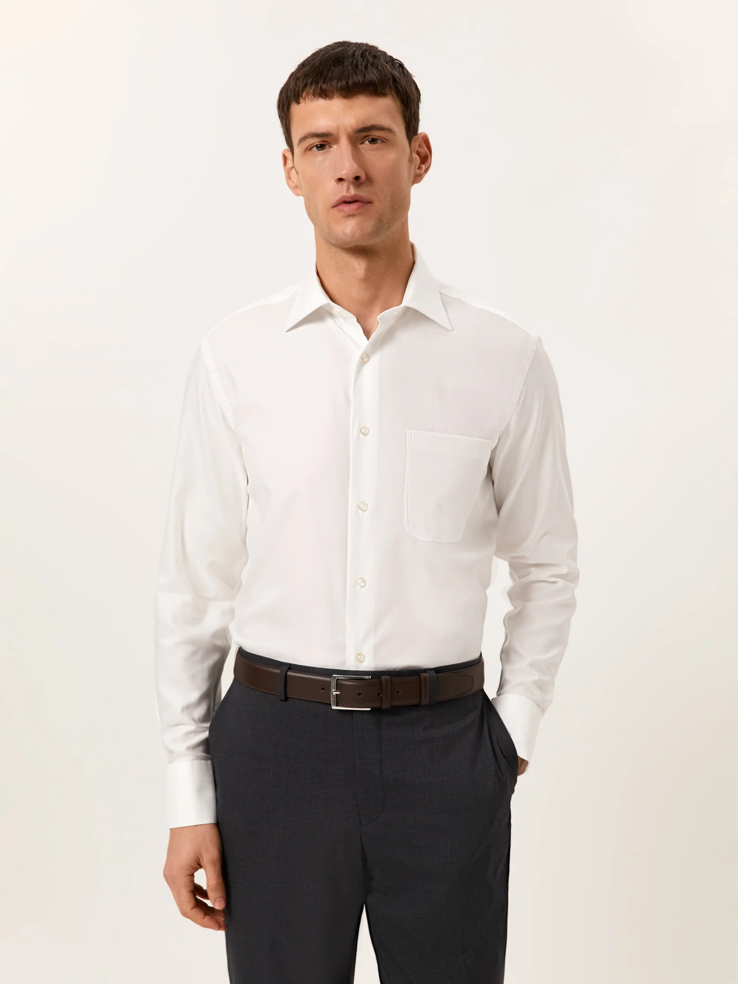 Regular Fit Camisa Oxford Formal em 100% Algodão