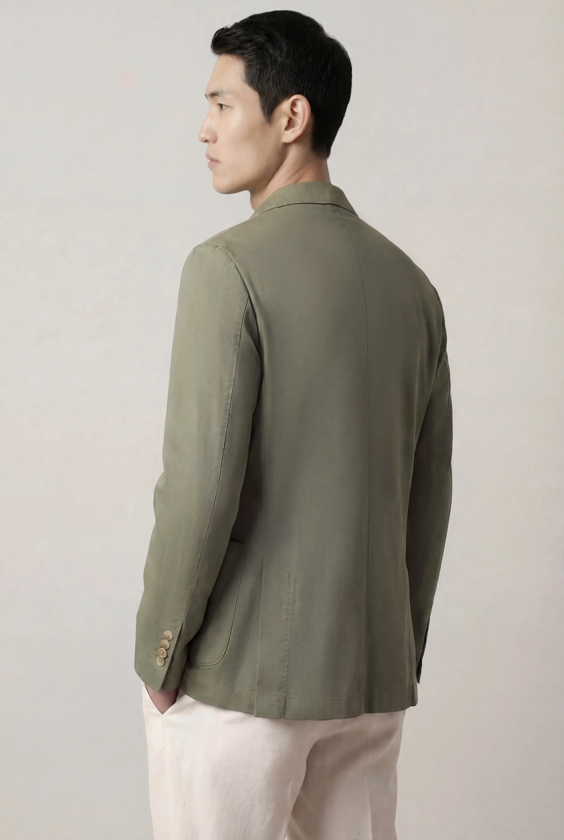 Slim Fit Blazer Estruturado Garment Dye em Algodão Comfort - Image 3