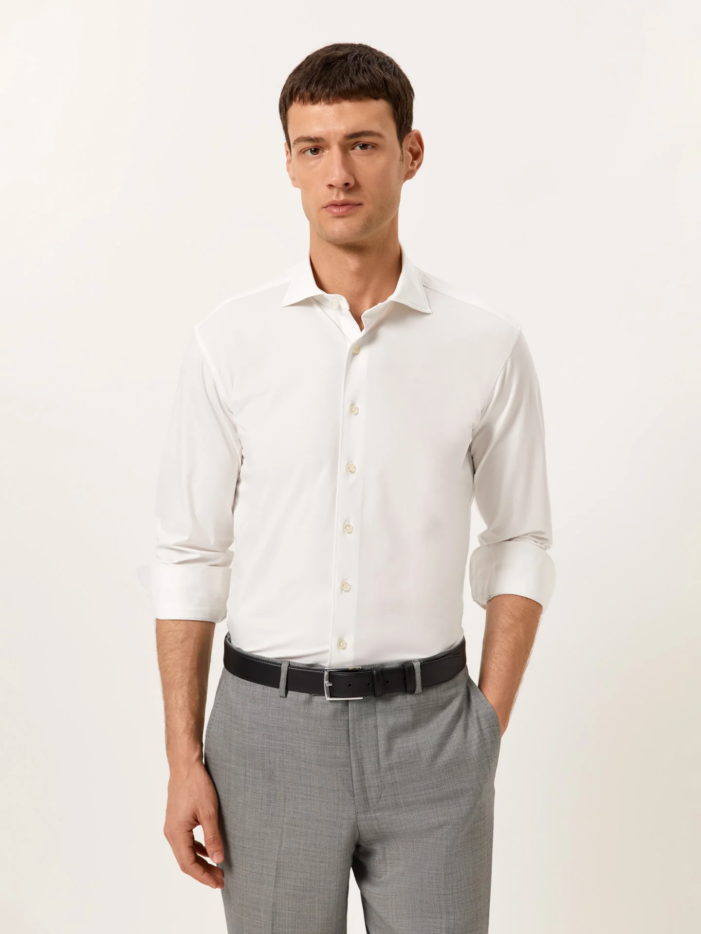 Slim Fit Camisa Jersey Travel em Algodão Comfort