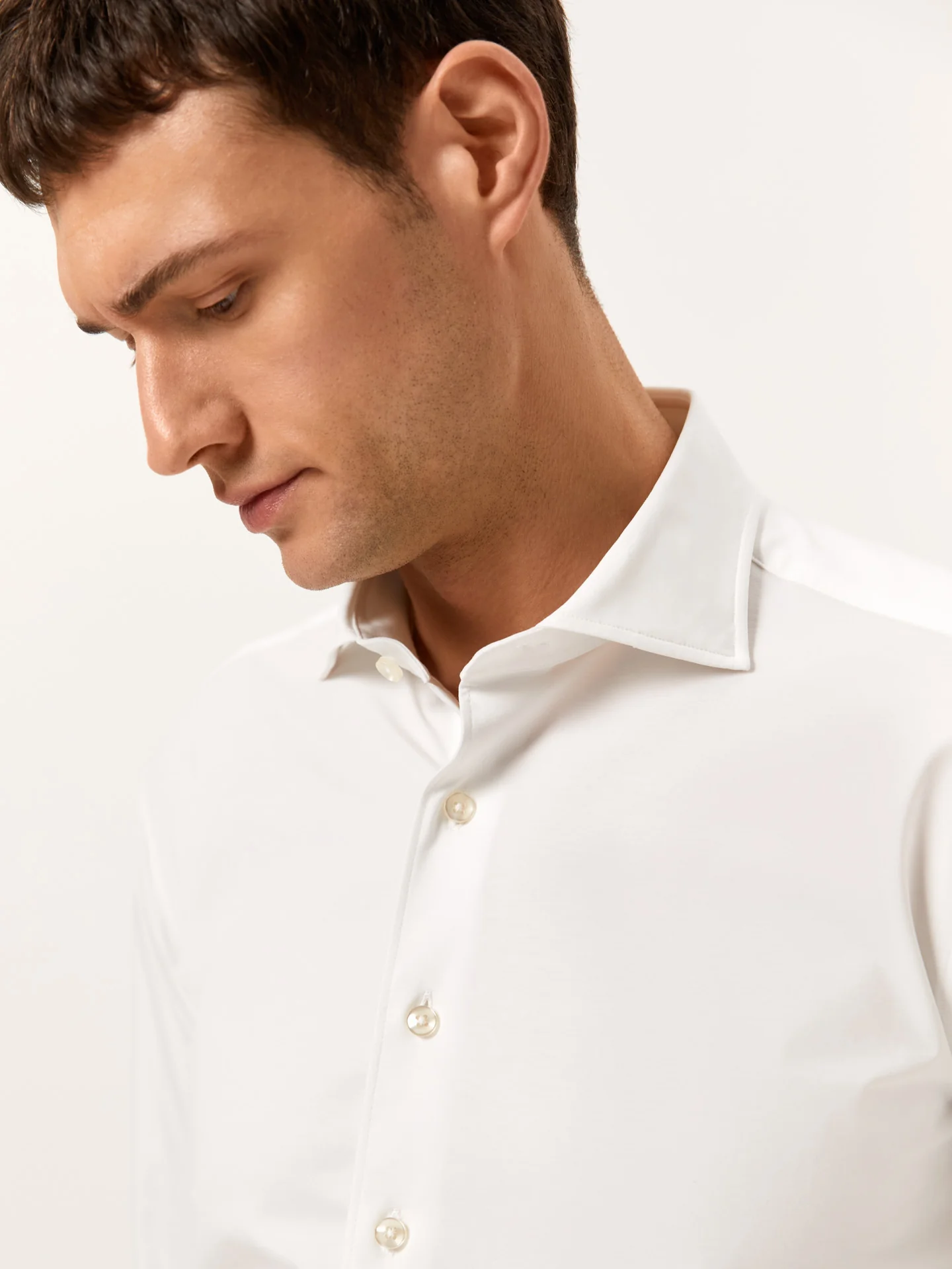 Slim Fit Camisa Jersey Travel em Algodão Comfort - Image 2