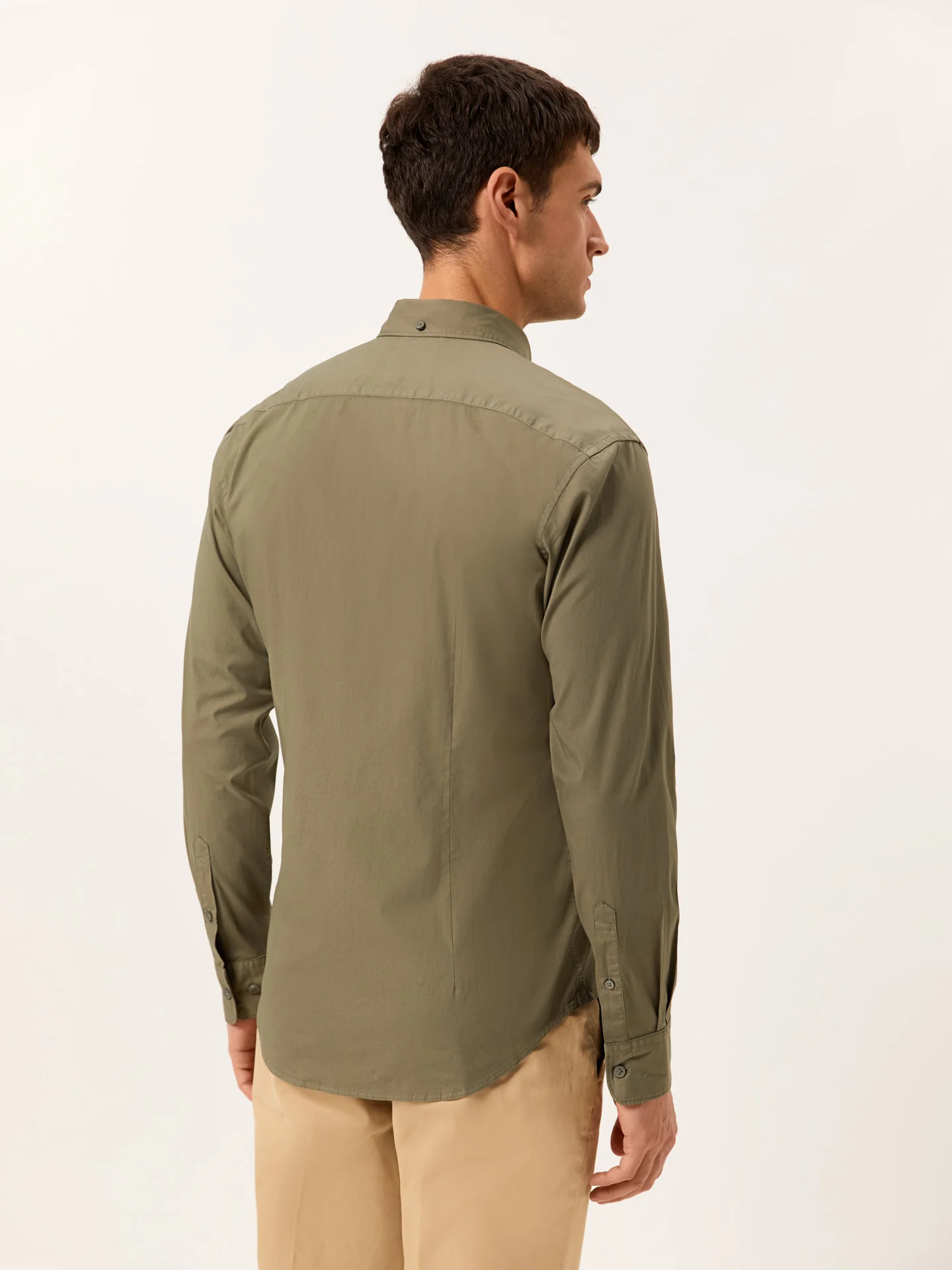 Slim Fit Camisa Popeline Garment Dye em Algodão Comfort - Image 4