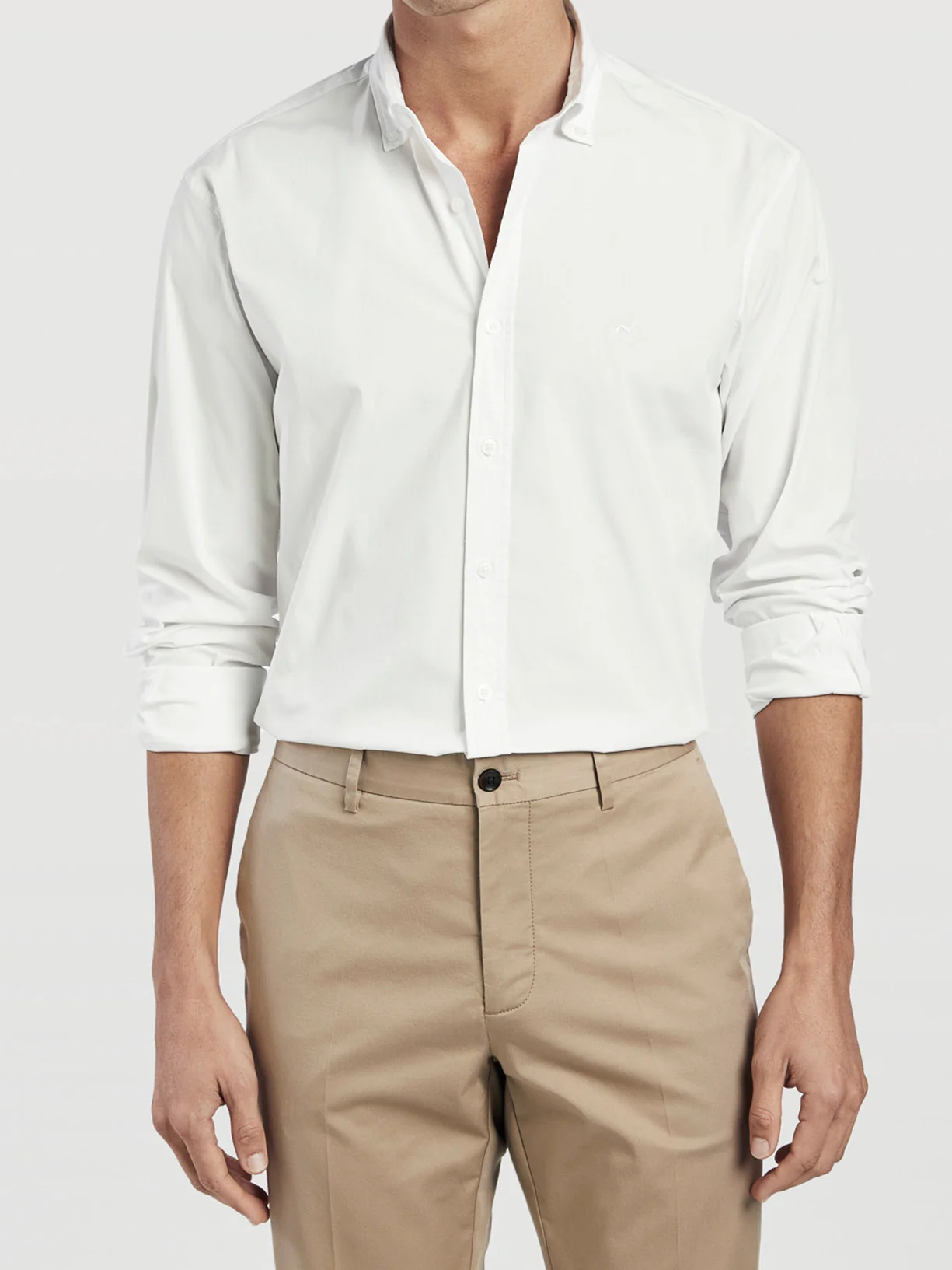 Slim Fit Camisa Popeline Garment Dye em Algodão Comfort
