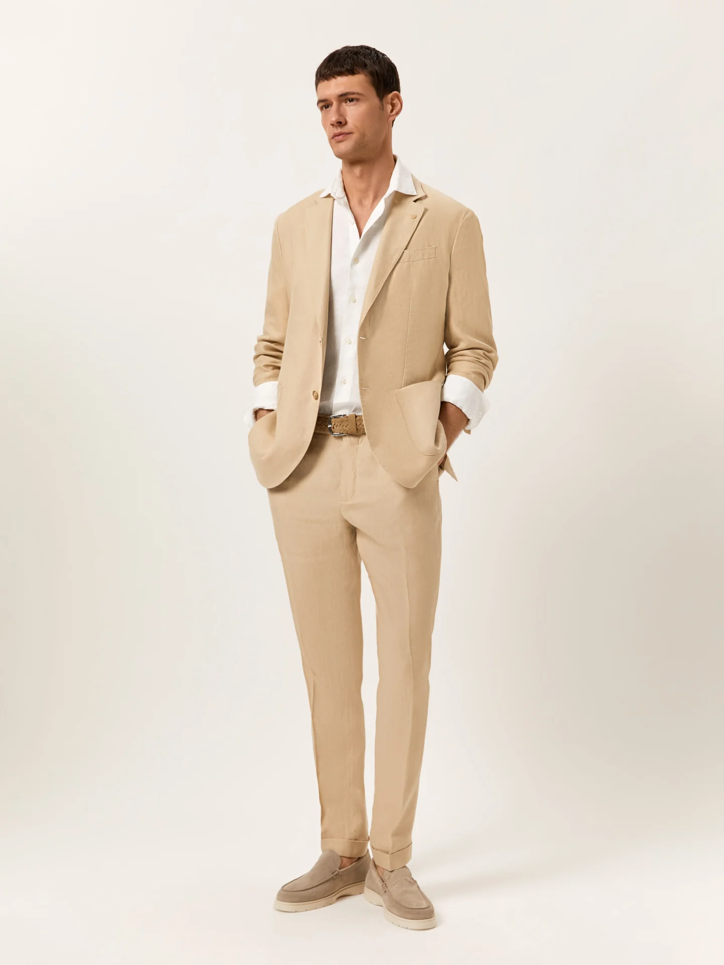 Slim Fit Fato Formal em 100% Linho - Image 6