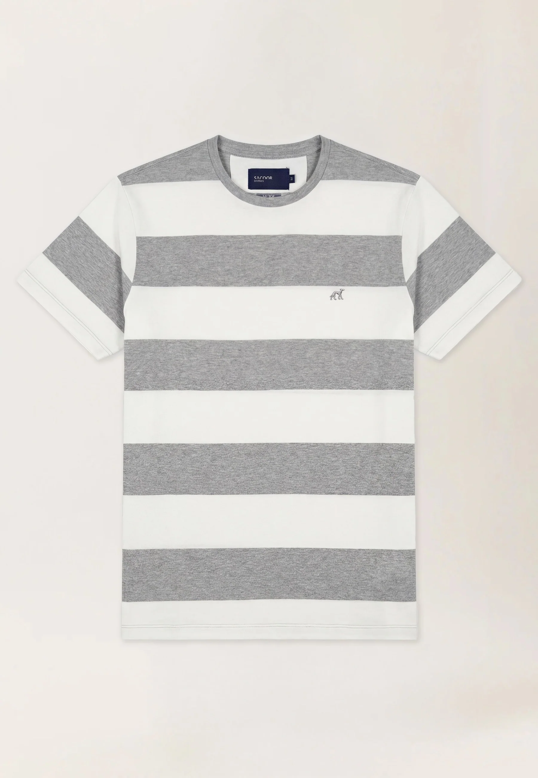 T-Shirt Às Riscas Tingidas Em Fio Em Algodão Orgânico - Image 11