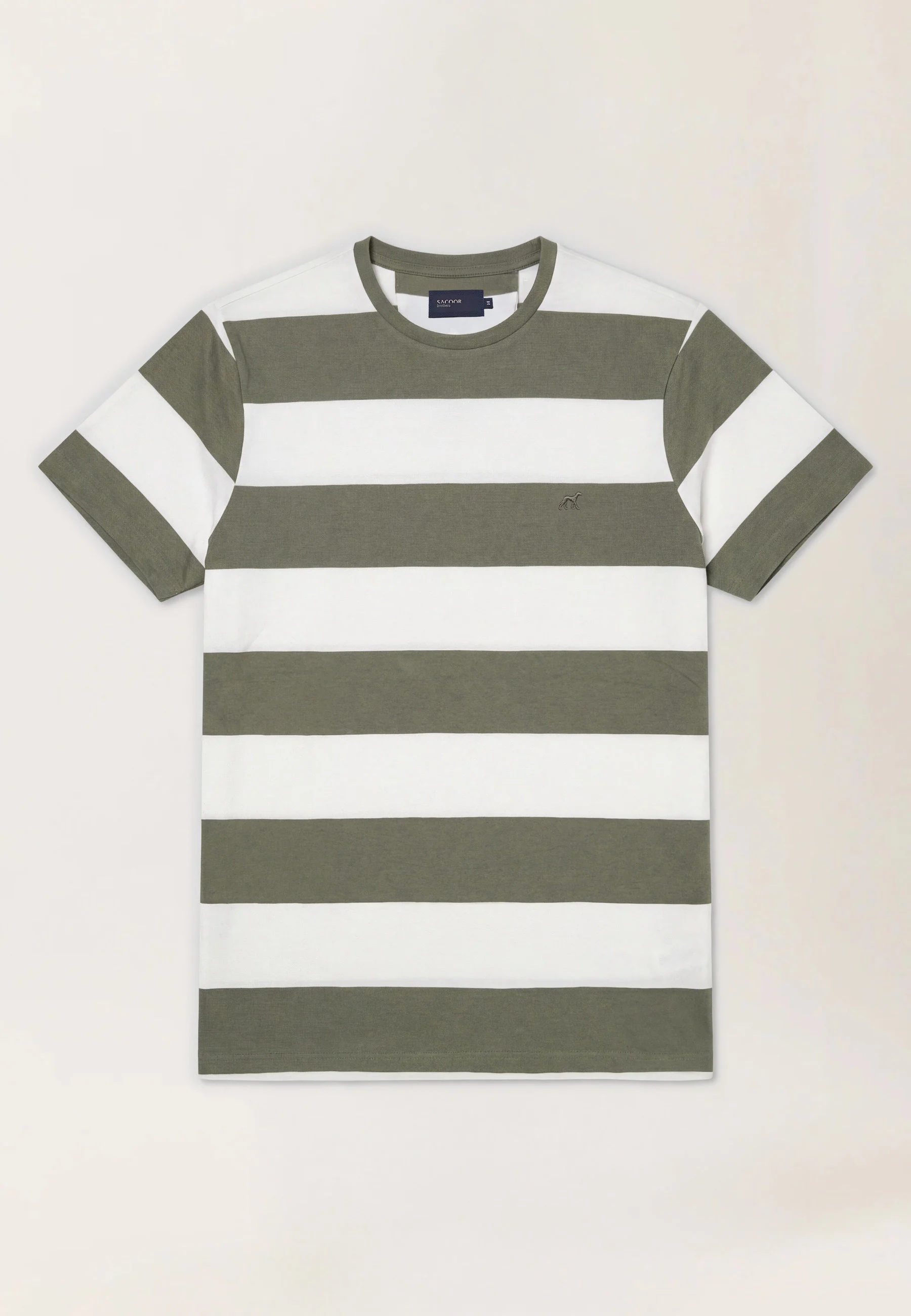 T-Shirt Às Riscas Tingidas Em Fio Em Algodão Orgânico - Image 7