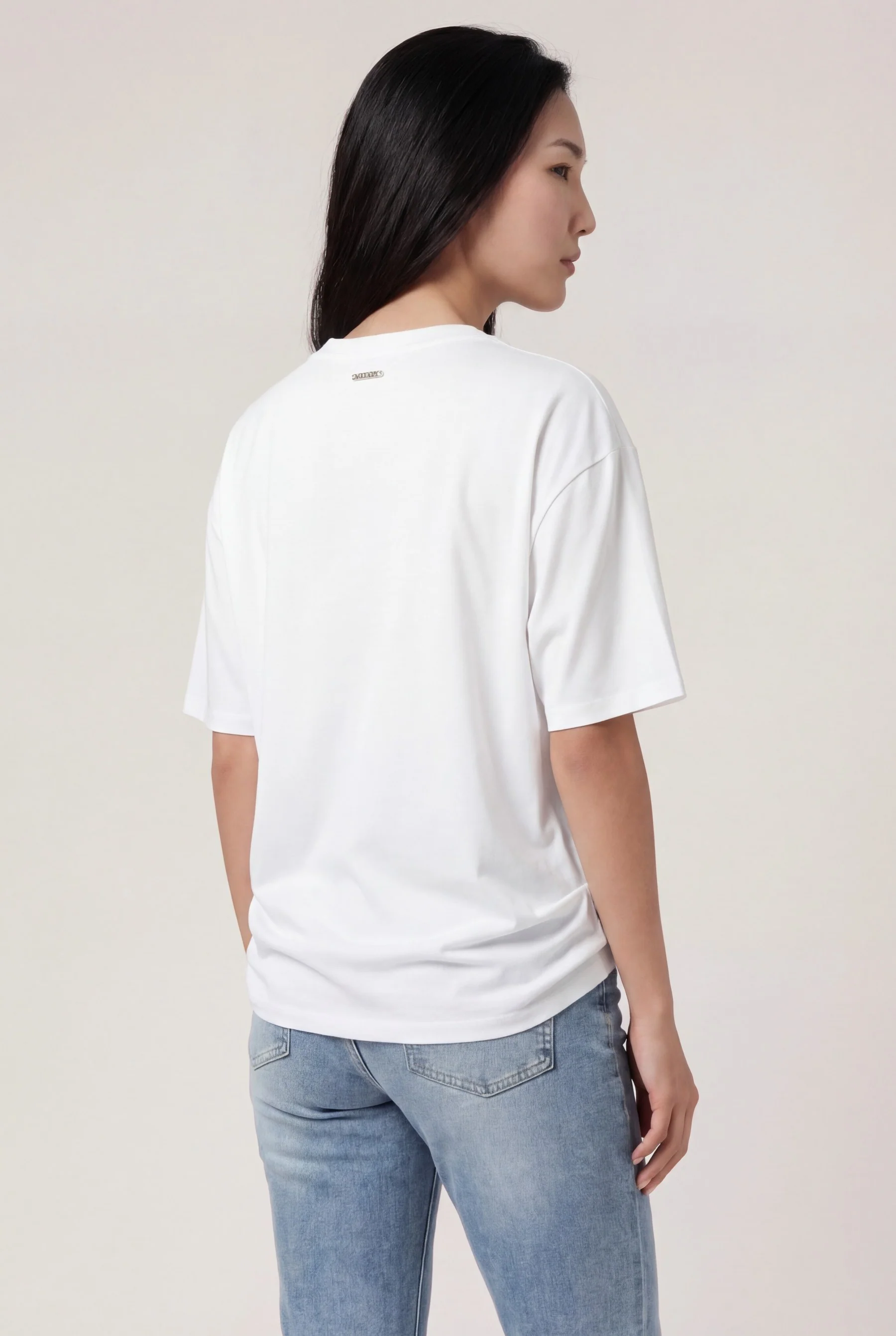 T-shirt Boxy Fit Em Mistura De Liocel E Elastano - Image 2