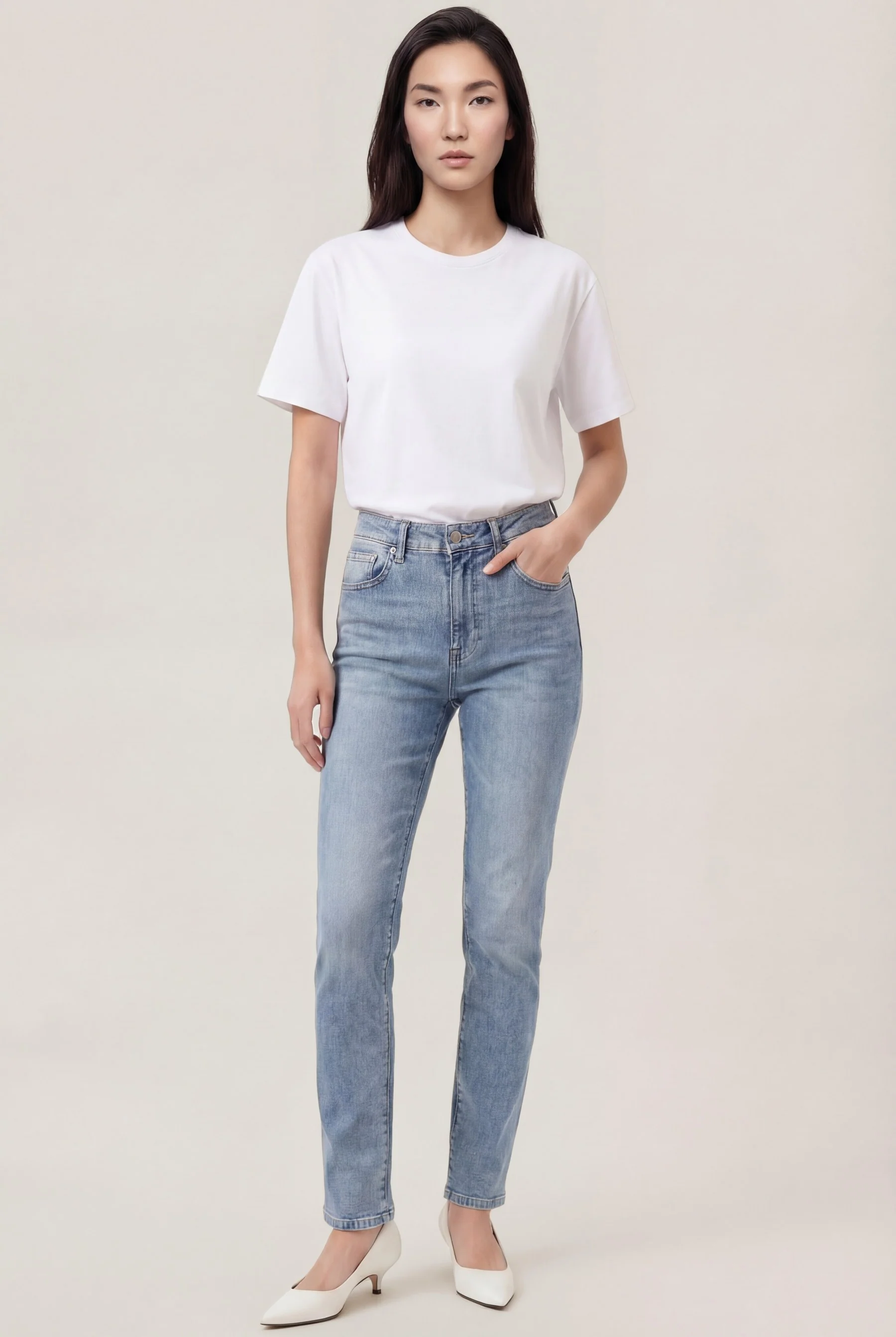 T-shirt Boxy Fit Em Mistura De Liocel E Elastano - Image 3