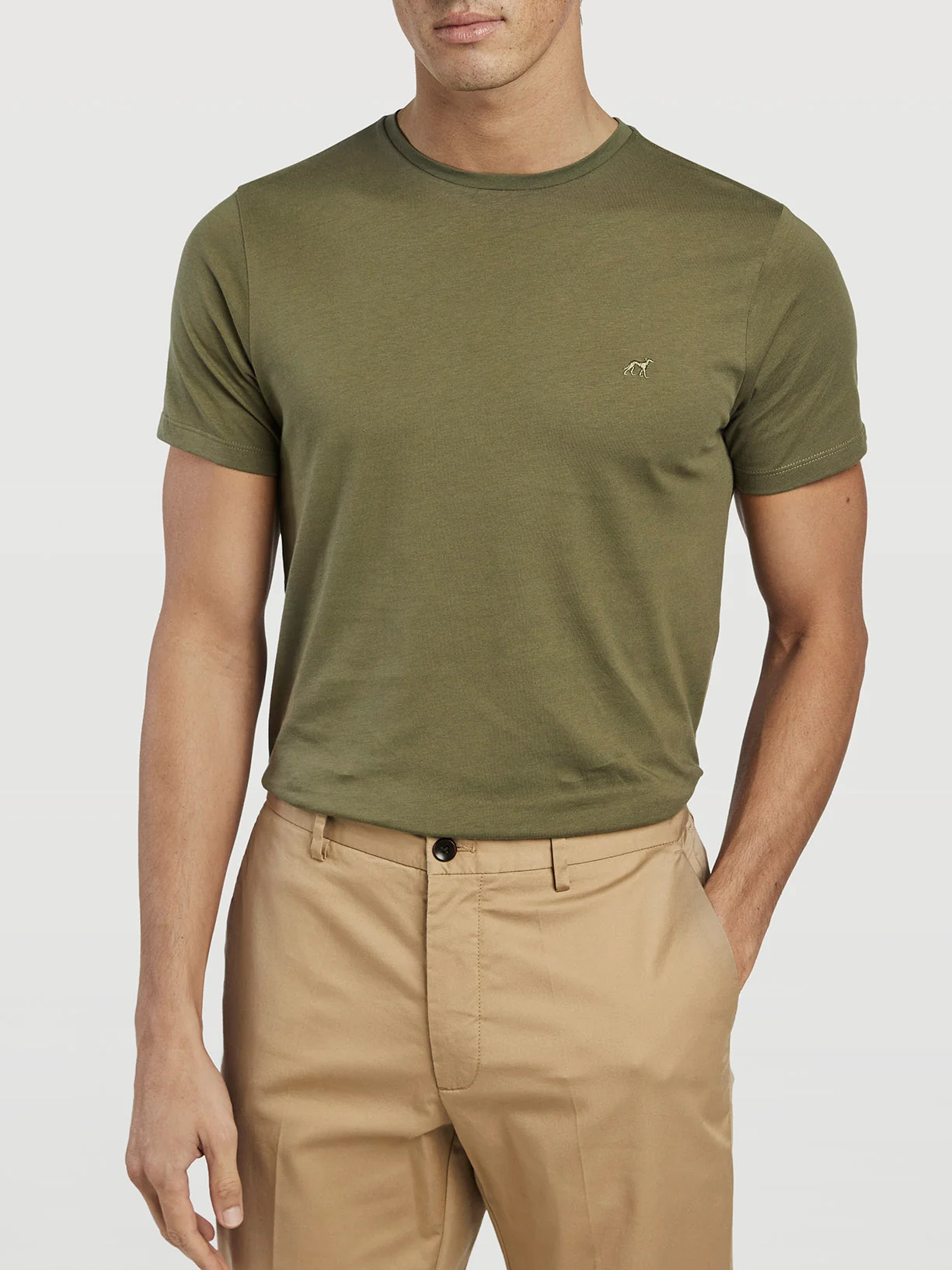 T-shirt com Logótipo Bordado em 100% Algodão Orgânico