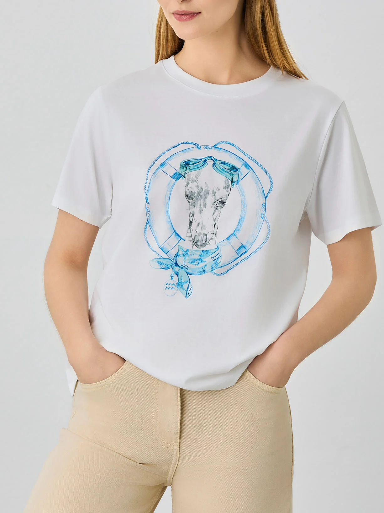 T-Shirt Regular Fit Em Algodão Orgânico Com Signo De Aquário