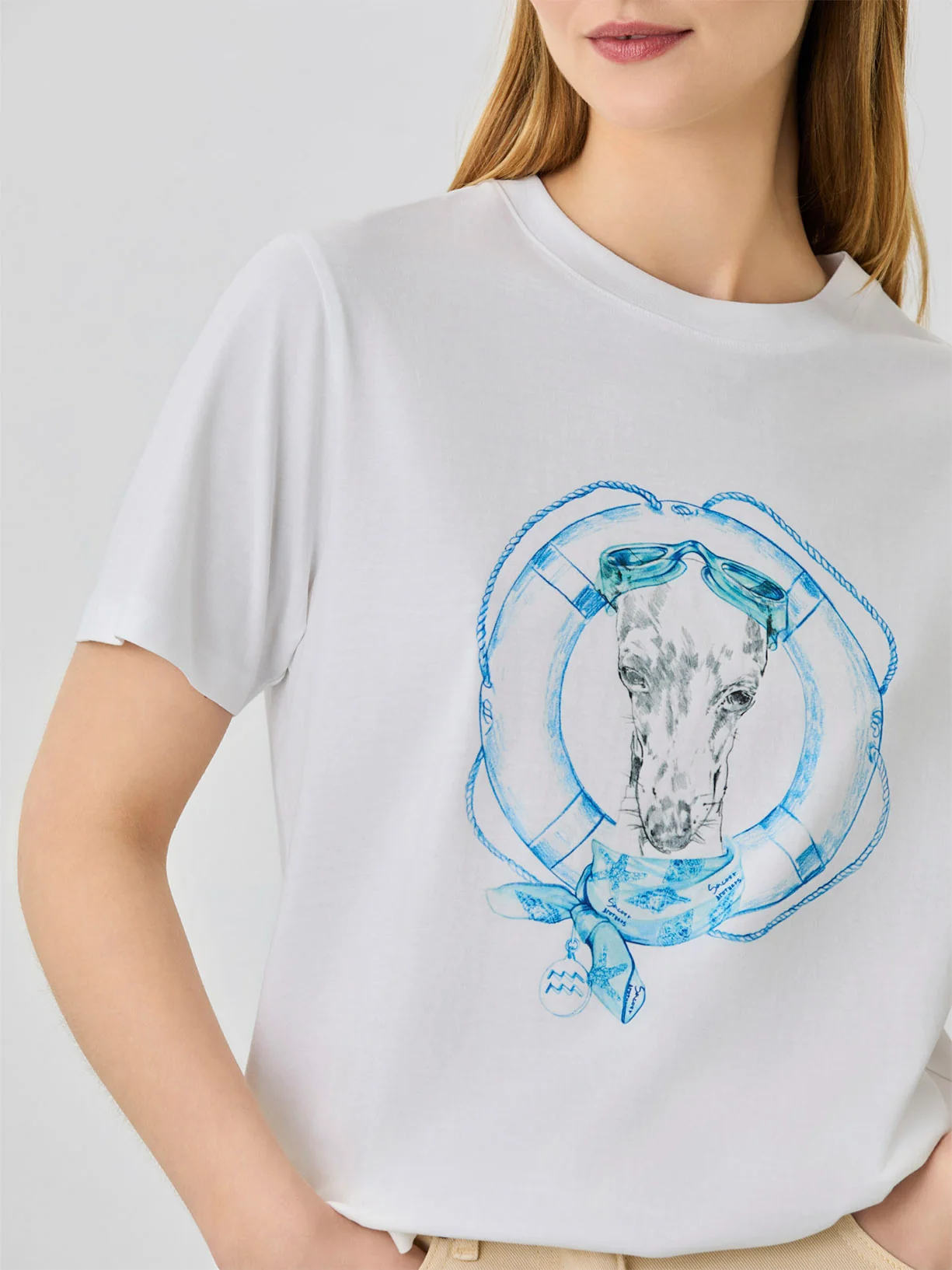 T-Shirt Regular Fit Em Algodão Orgânico Com Signo De Aquário - Image 2