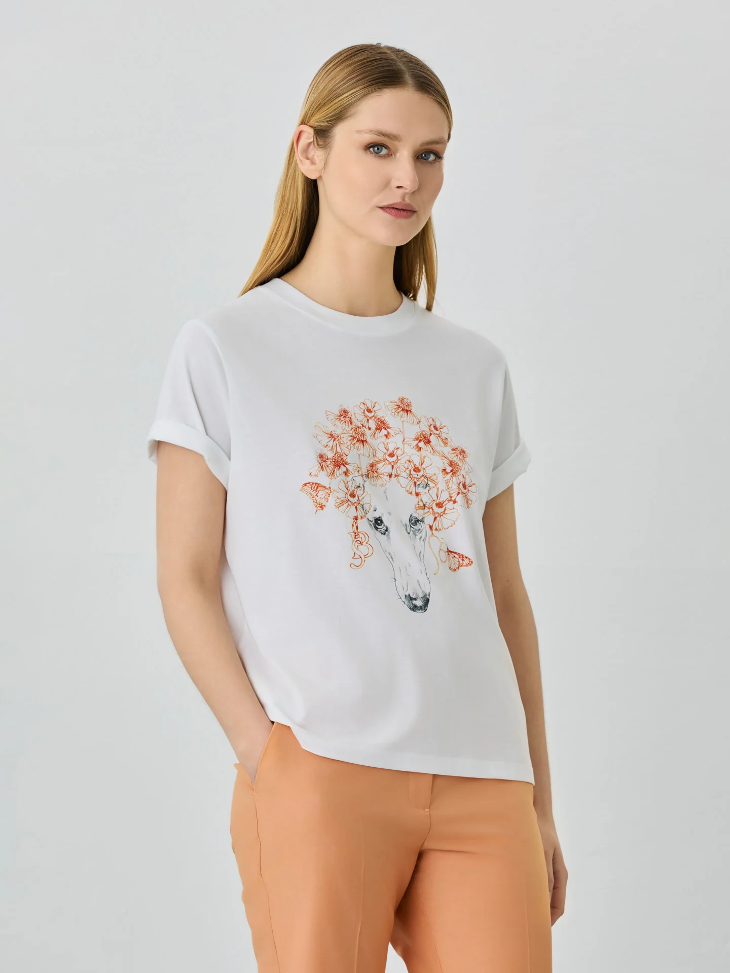 T-Shirt Regular Fit Em Algodão Orgânico Com Signo De Leão - Image 2
