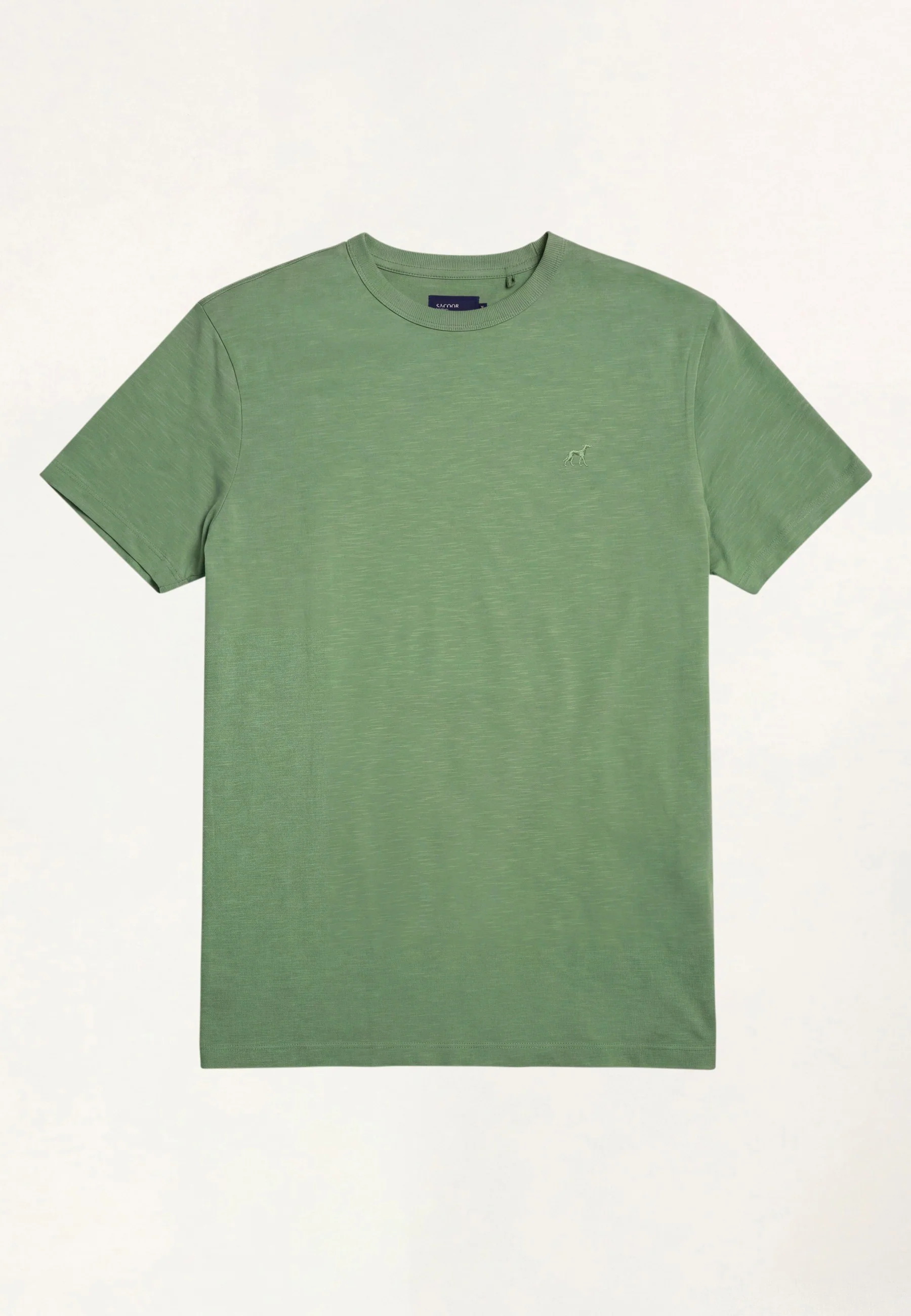T-Shirt Slim Fit Em Algodão Slub Tingido Em Peça Em Algodão BCI - Image 7