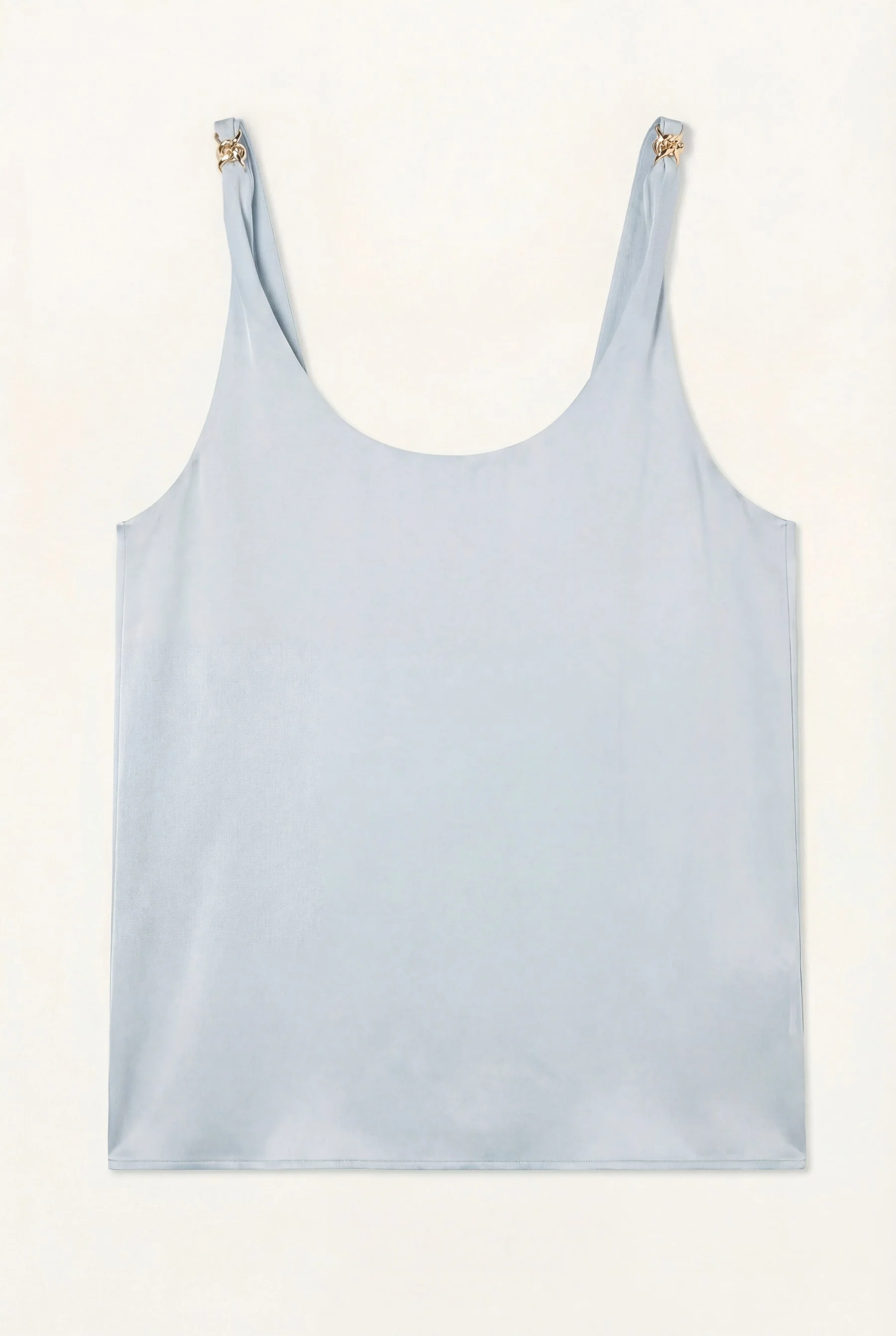 Top Sem Mangas Com Detalhe De Fivelas Nos Ombros Em Mistura De Rayon E Viscose - Image 5