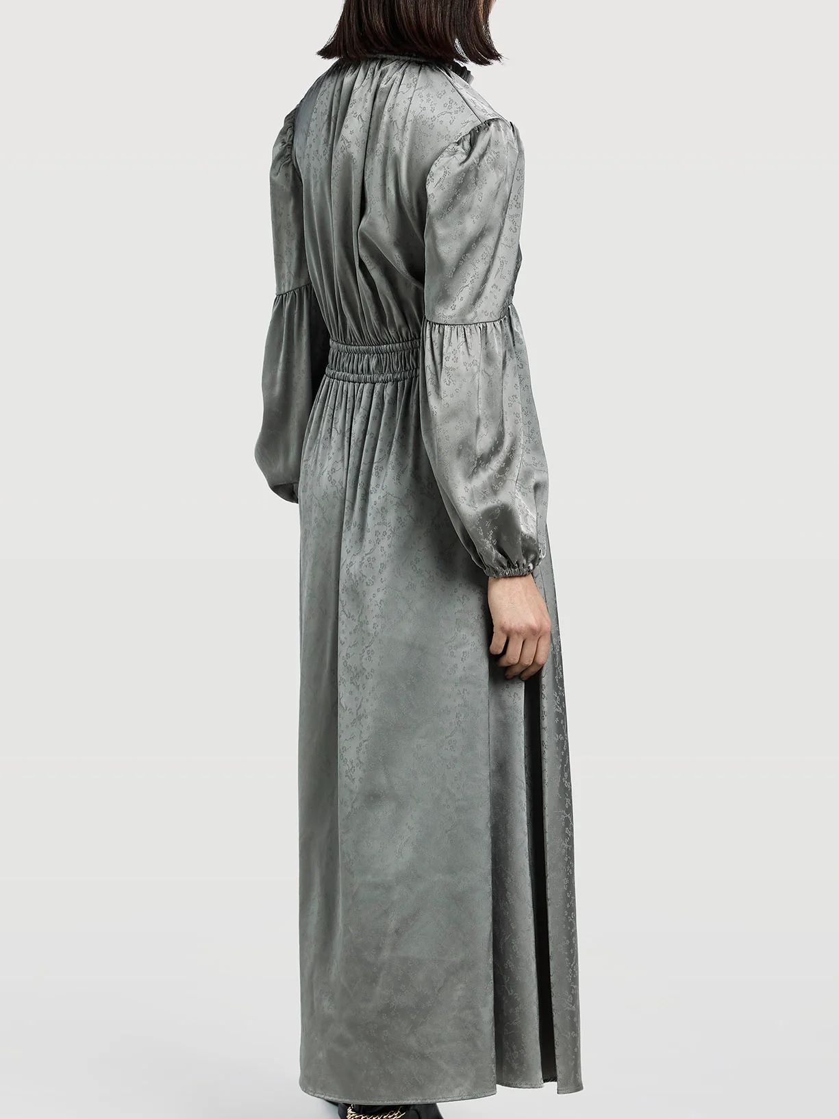 Vestido com jacquard de flores - Image 3